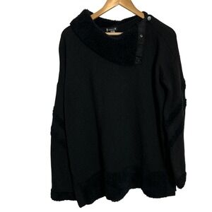 SMARTWOOL XL Black Women's Cozy Foldover Collar Lodge Tunic Sweater